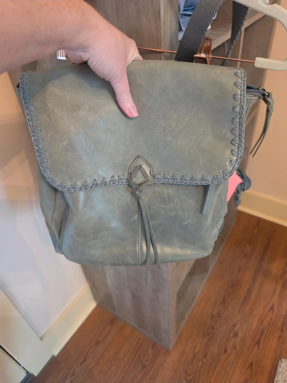 The Sak Ventura Blue/gray Women's Convertible Leather Backpack